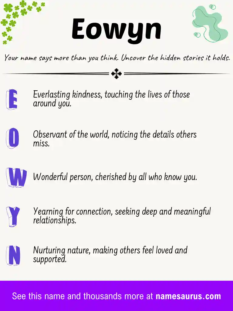 Acrostic poem about Eowyn.