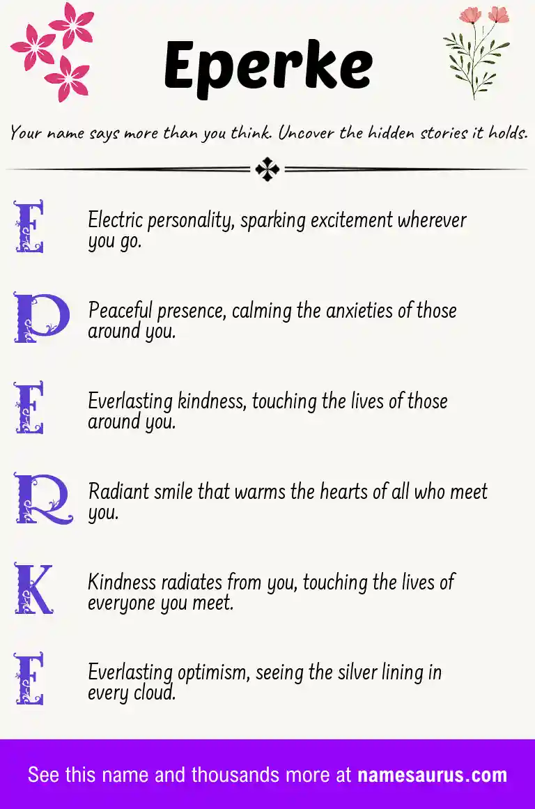 Acrostic poem about Eperke.