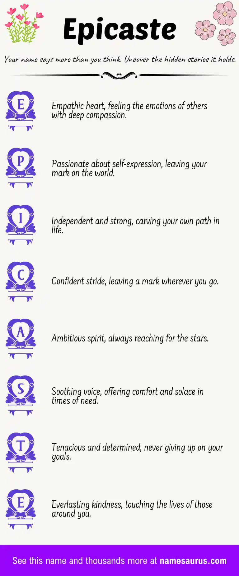 Acrostic poem about Epicaste.