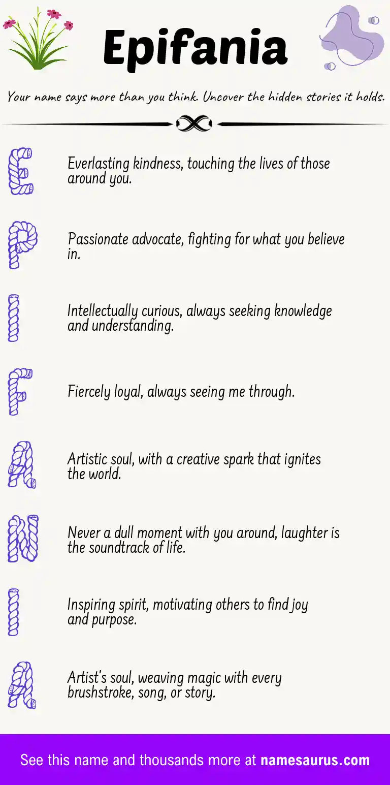 Acrostic poem about Epifania.