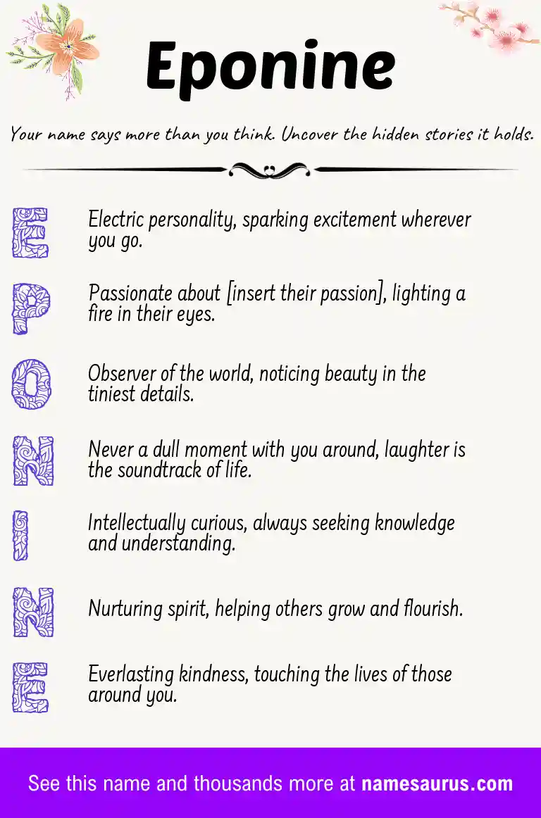 Acrostic poem about Eponine.