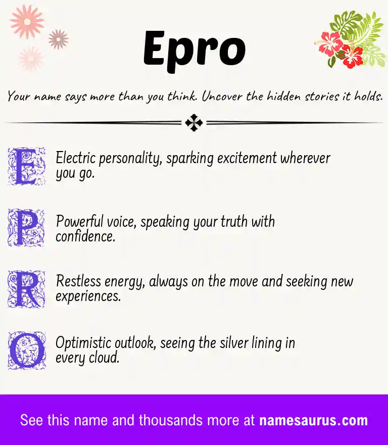 Acrostic poem about Epro.