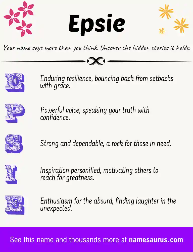 Acrostic poem about Epsie.