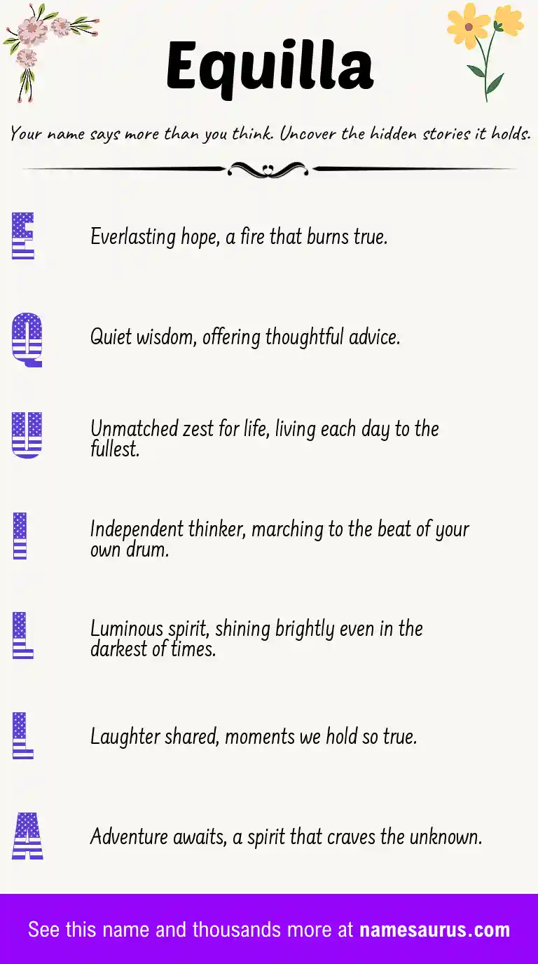 Acrostic poem about Equilla.