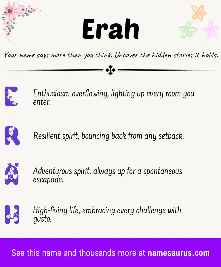 Acrostic poem about Erah.