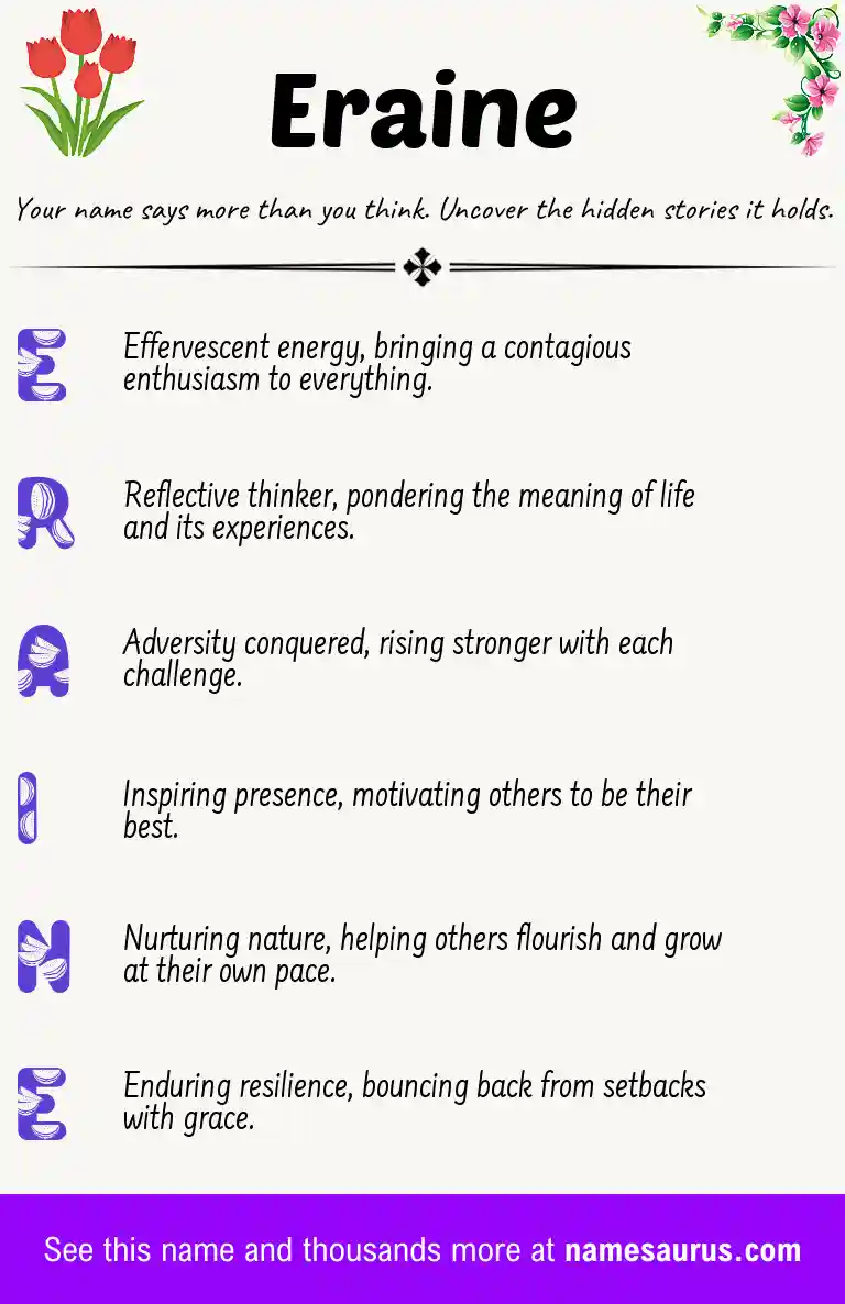Acrostic poem about Eraine.