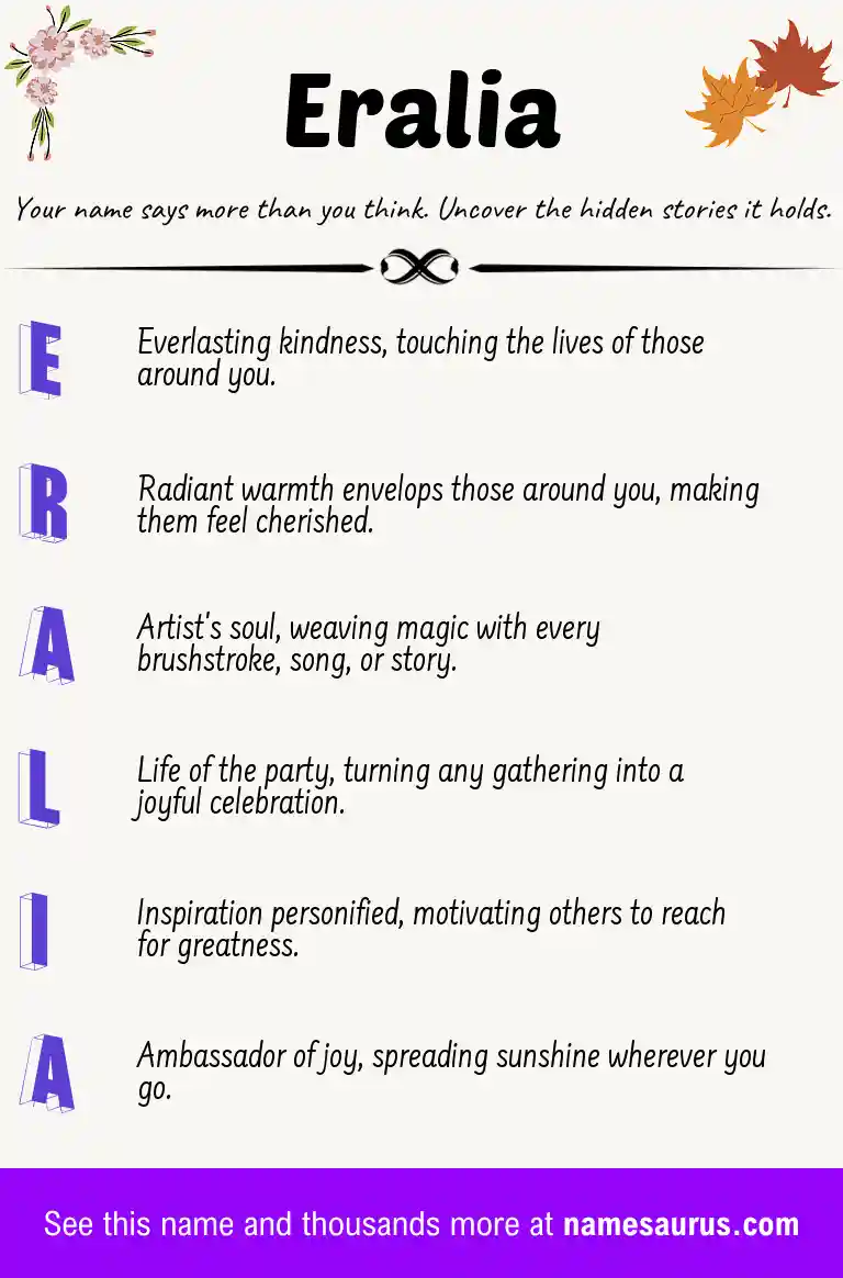 Acrostic poem about Eralia.