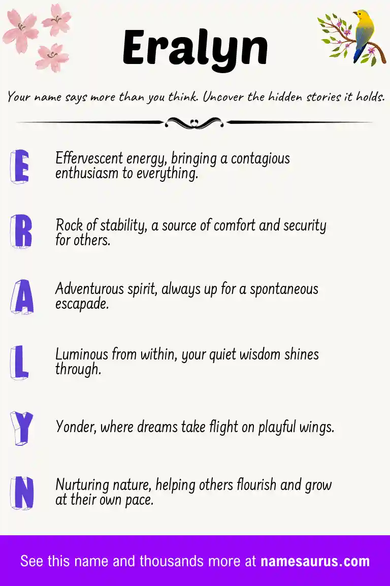 Acrostic poem about Eralyn.