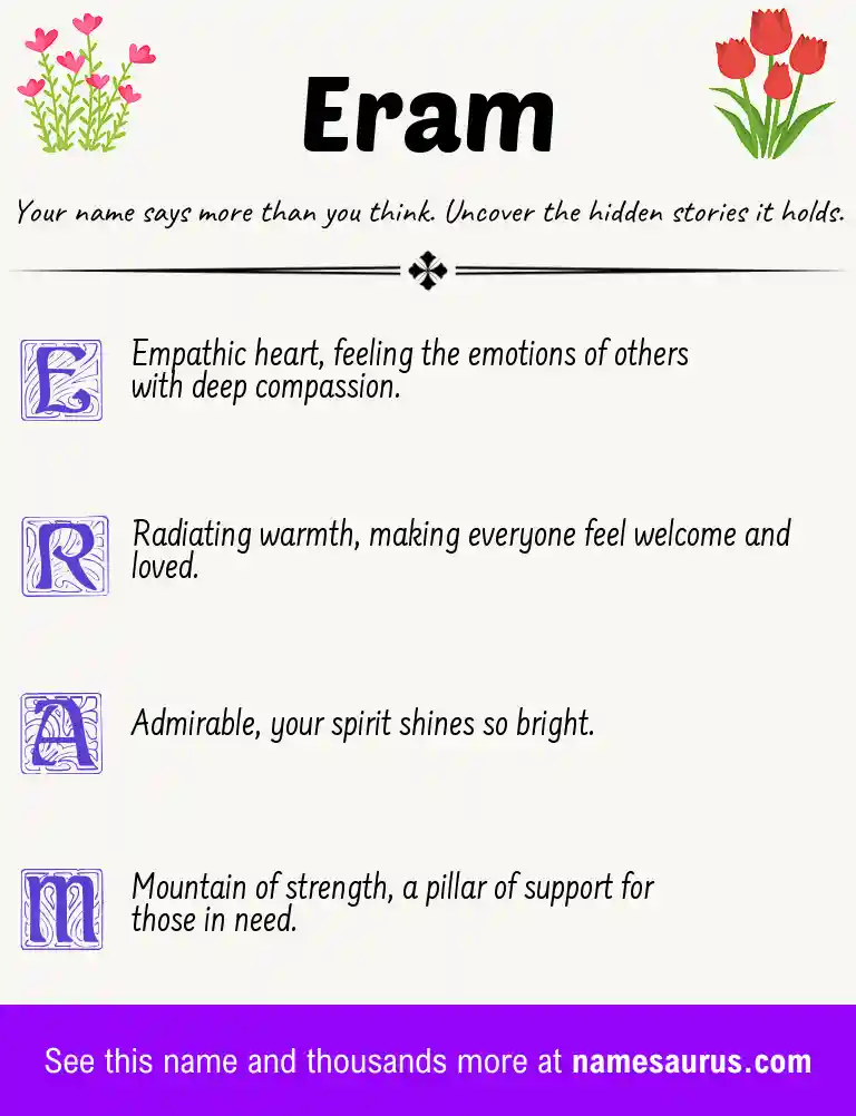 Acrostic poem about Eram.