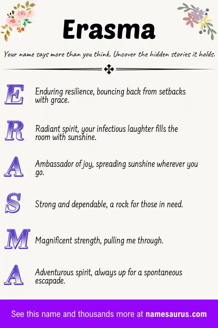 Acrostic poem about Erasma.