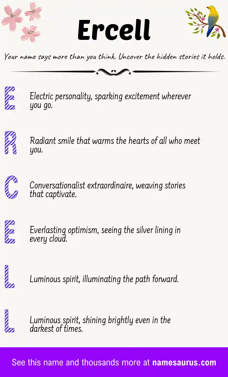 Acrostic poem about Ercell.