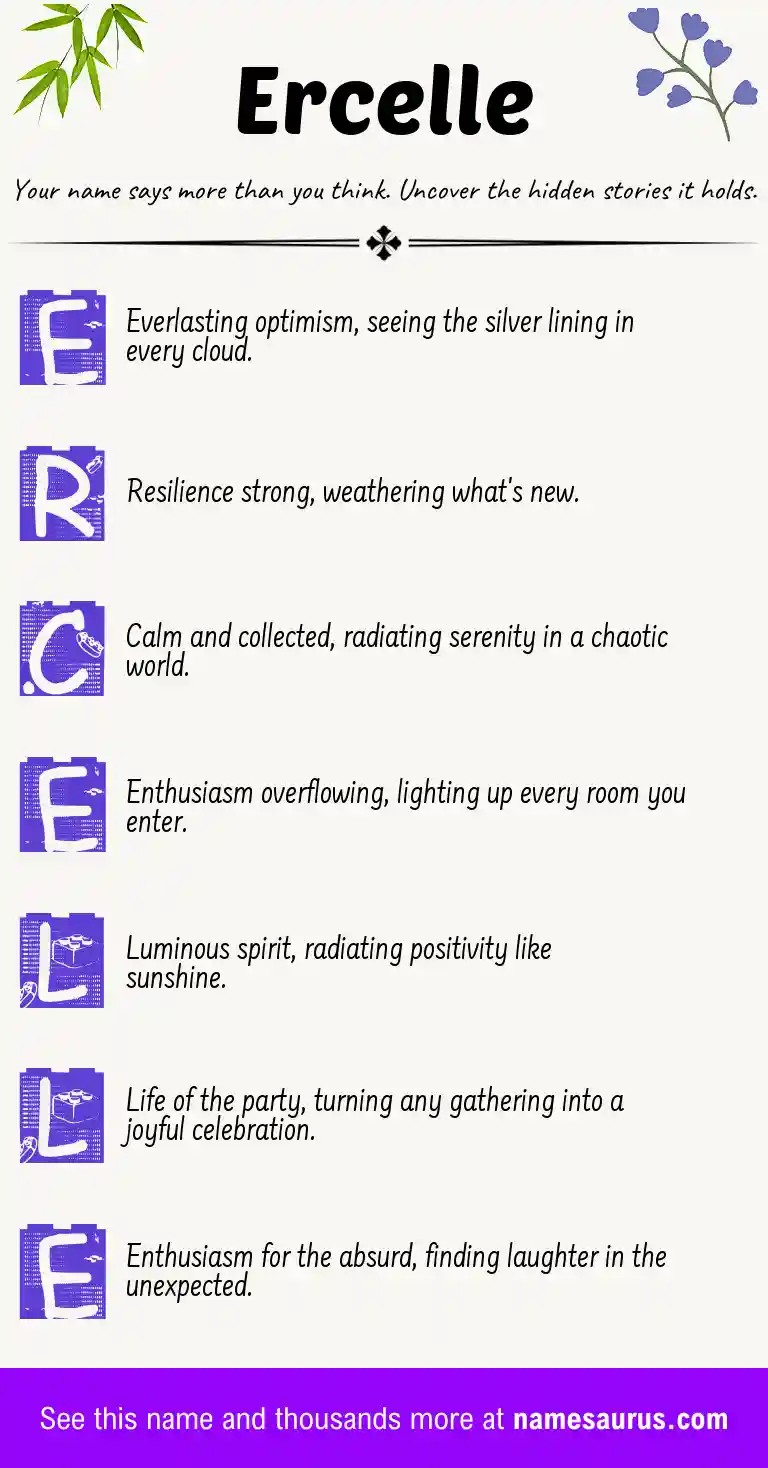 Acrostic poem about Ercelle.