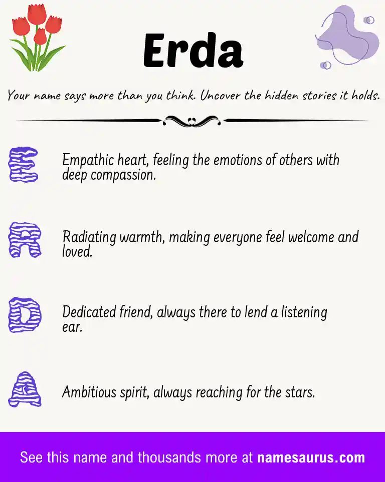 Acrostic poem about Erda.