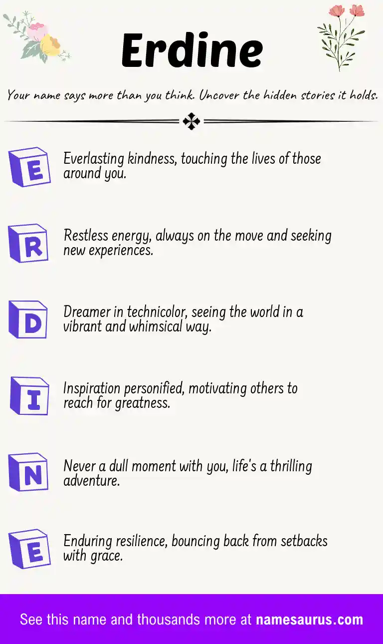 Acrostic poem about Erdine.