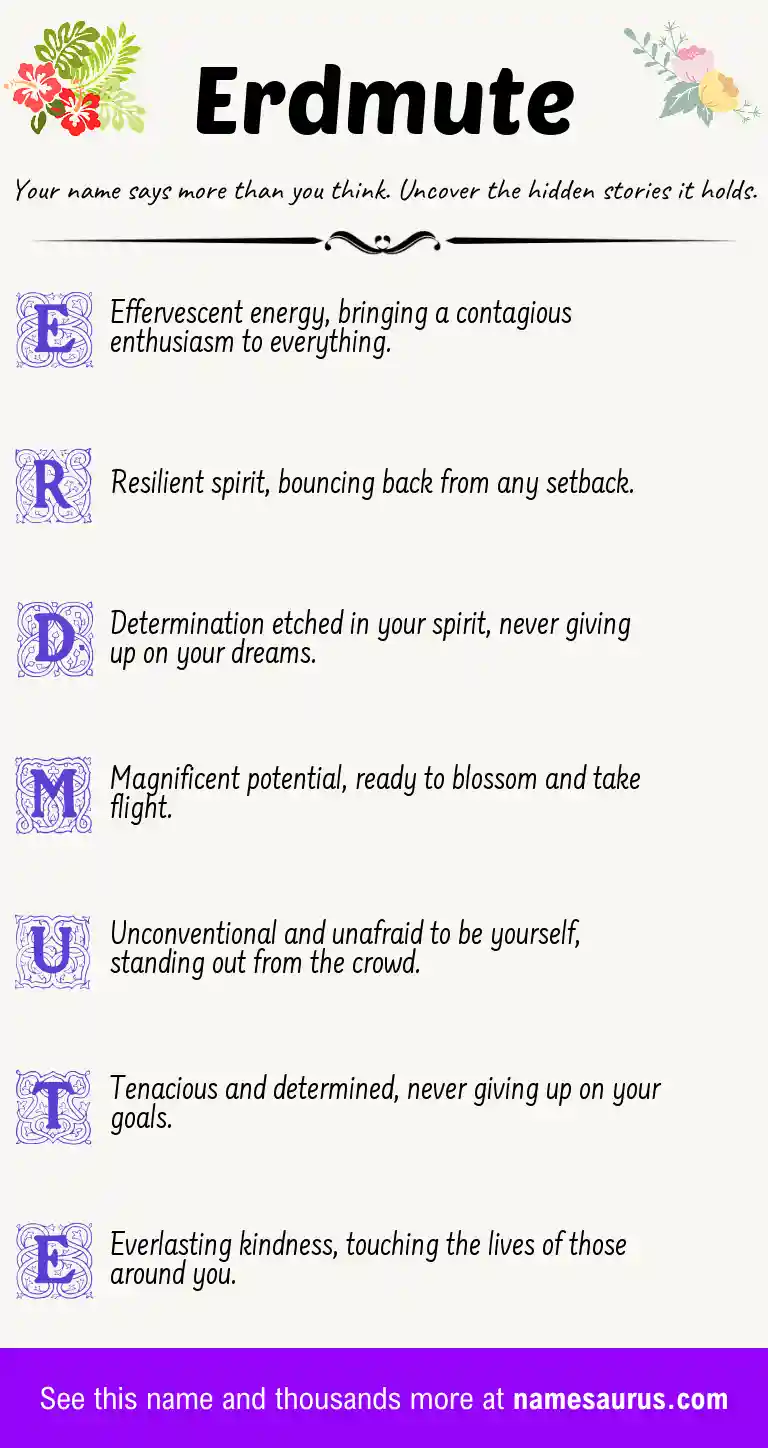 Acrostic poem about Erdmute.