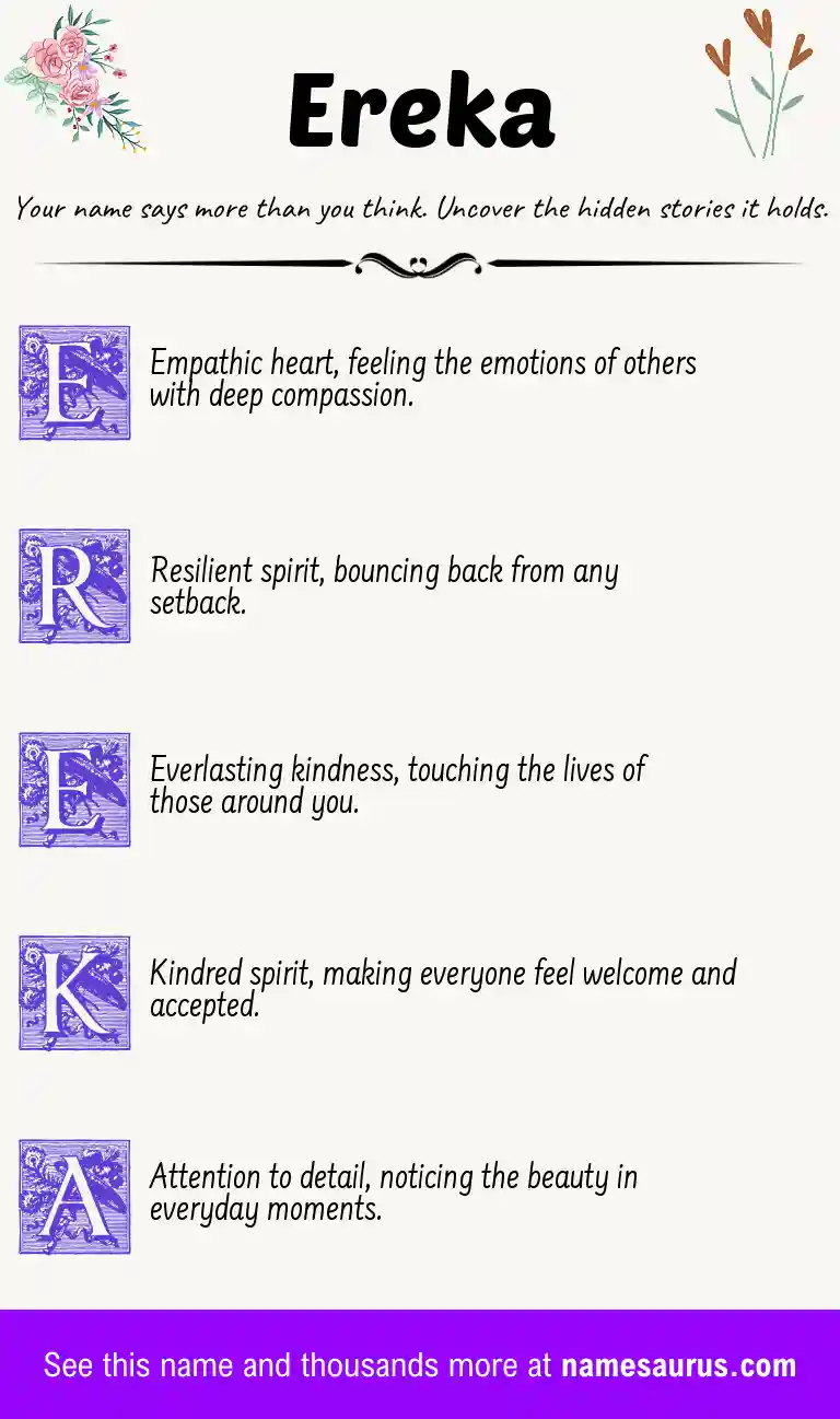 Acrostic poem about Ereka.