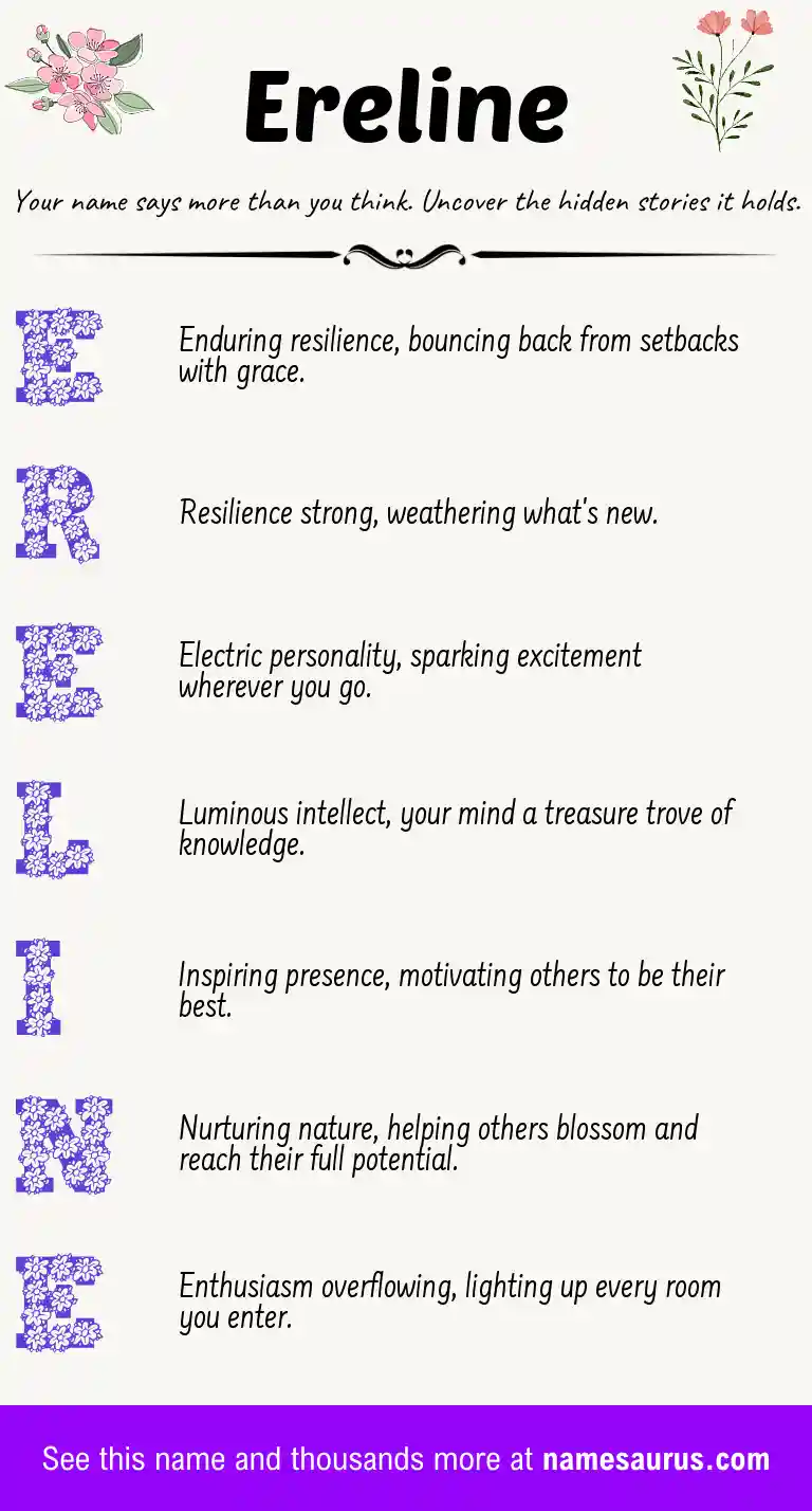 Acrostic poem about Ereline.