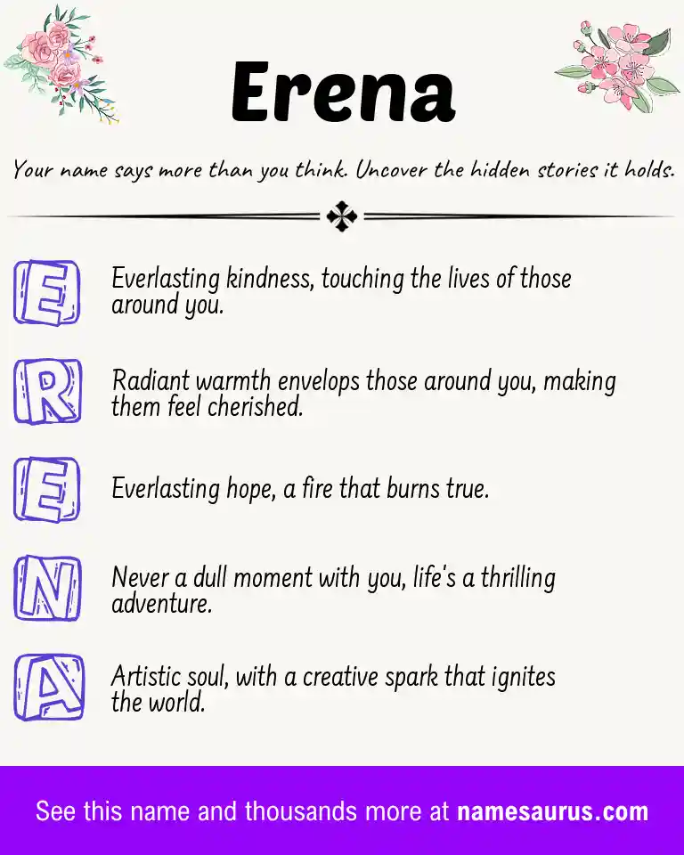 Acrostic poem about Erena.