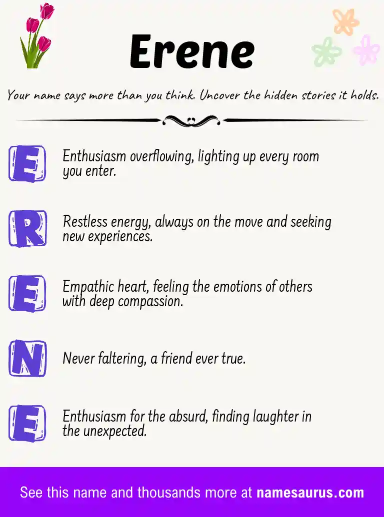 Acrostic poem about Erene.