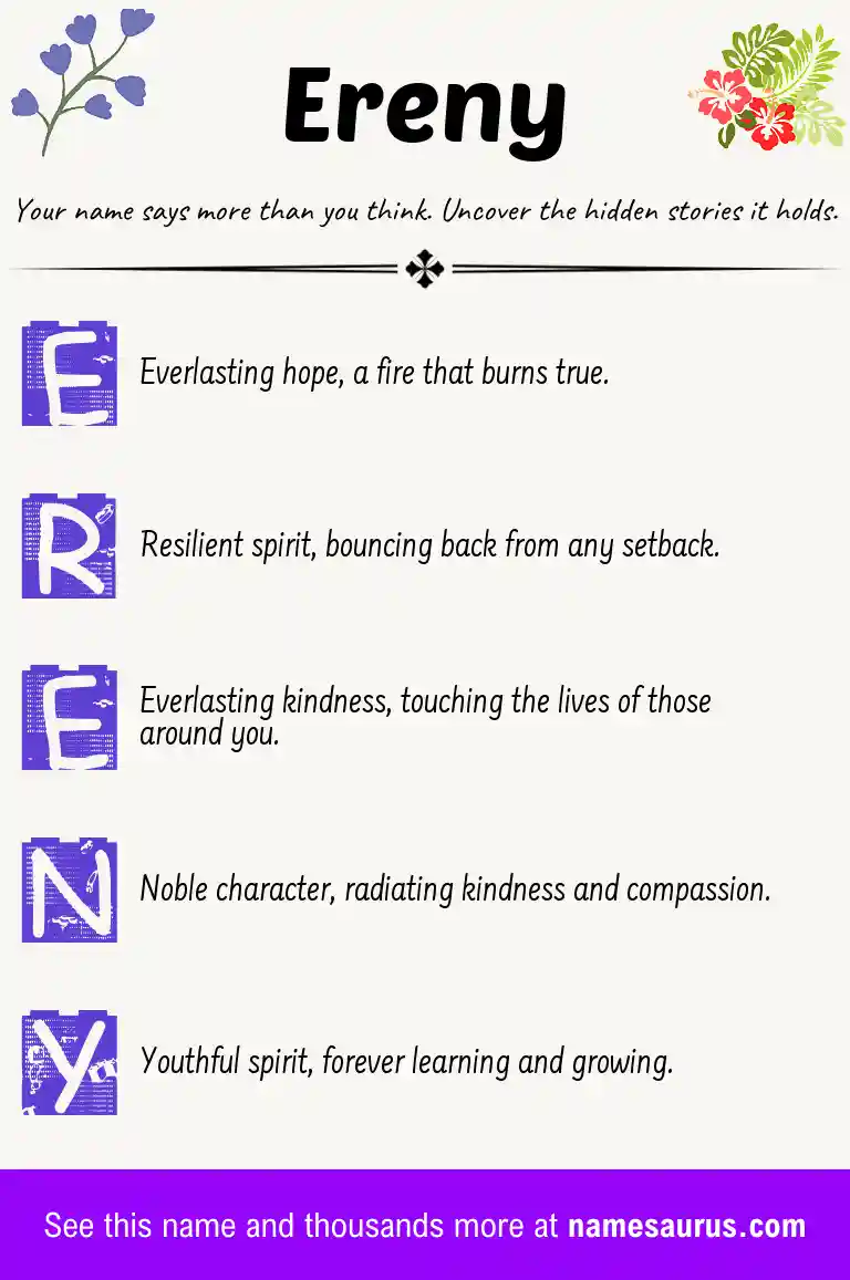 Acrostic poem about Ereny.