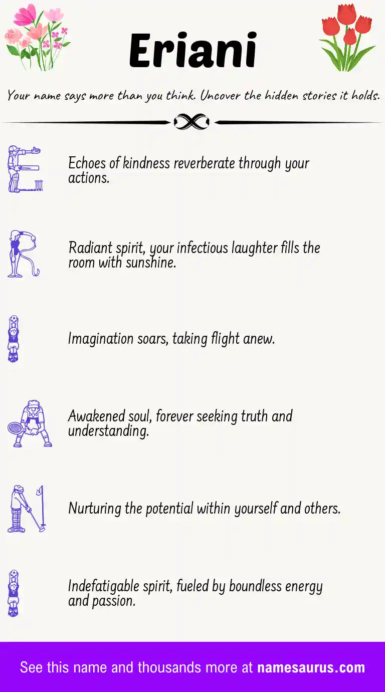 Acrostic poem about Eriani.