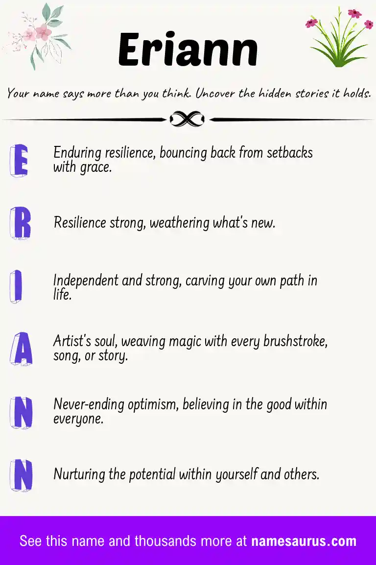 Acrostic poem about Eriann.
