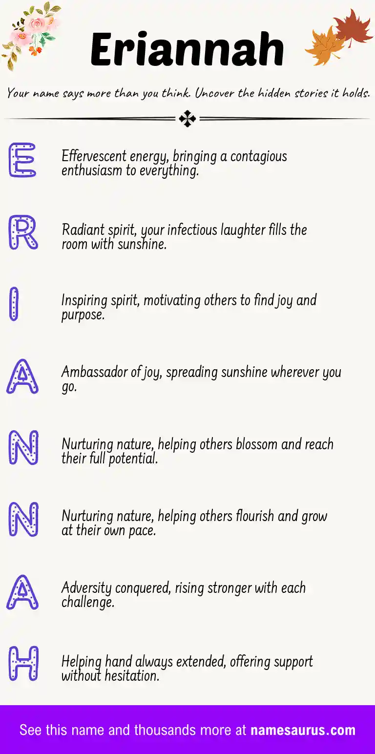 Acrostic poem about Eriannah.