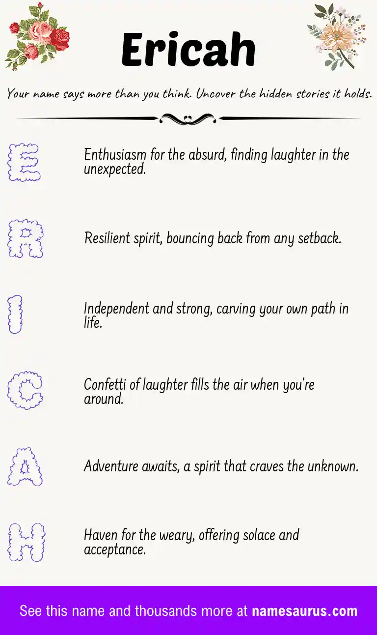 Acrostic poem about Ericah.