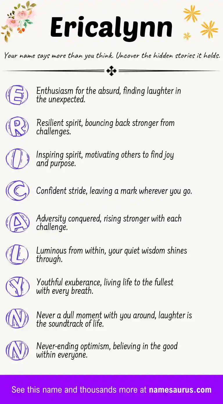 Acrostic poem about Ericalynn.