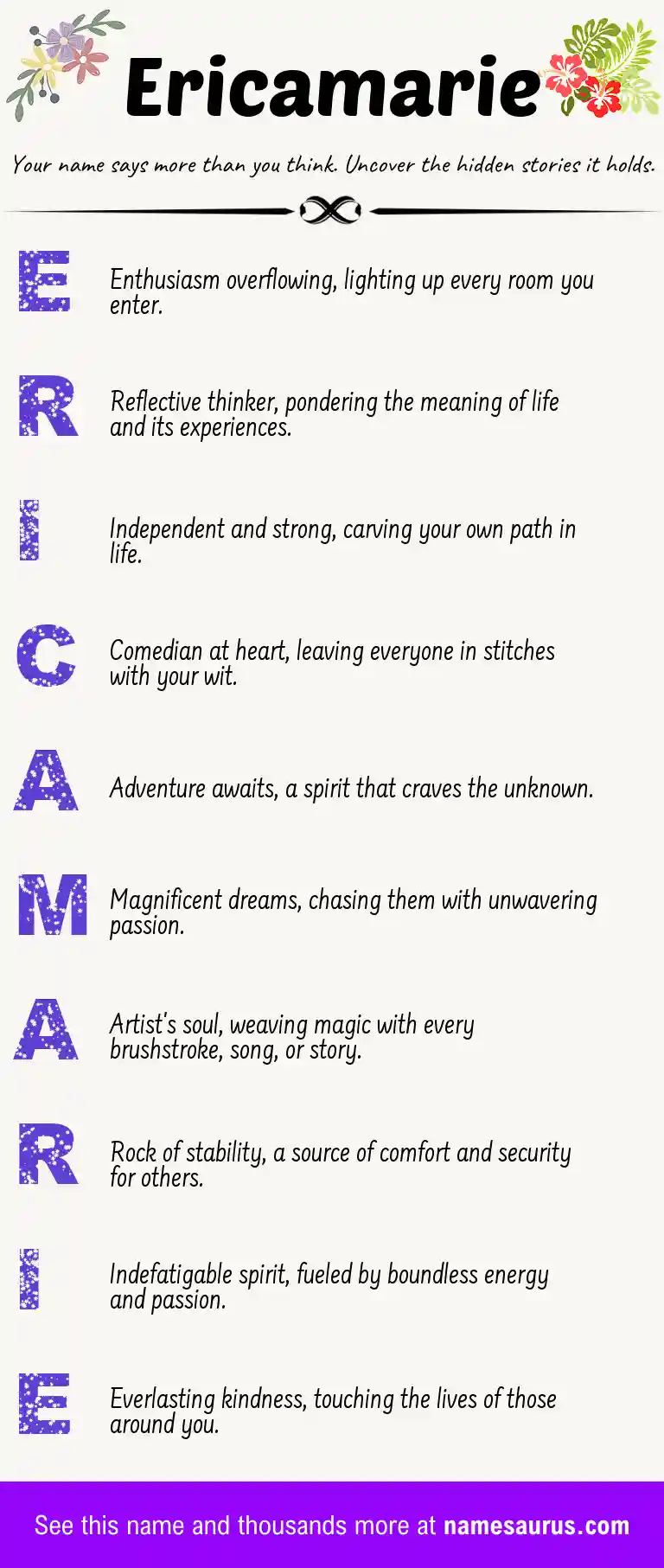 Acrostic poem about Ericamarie.