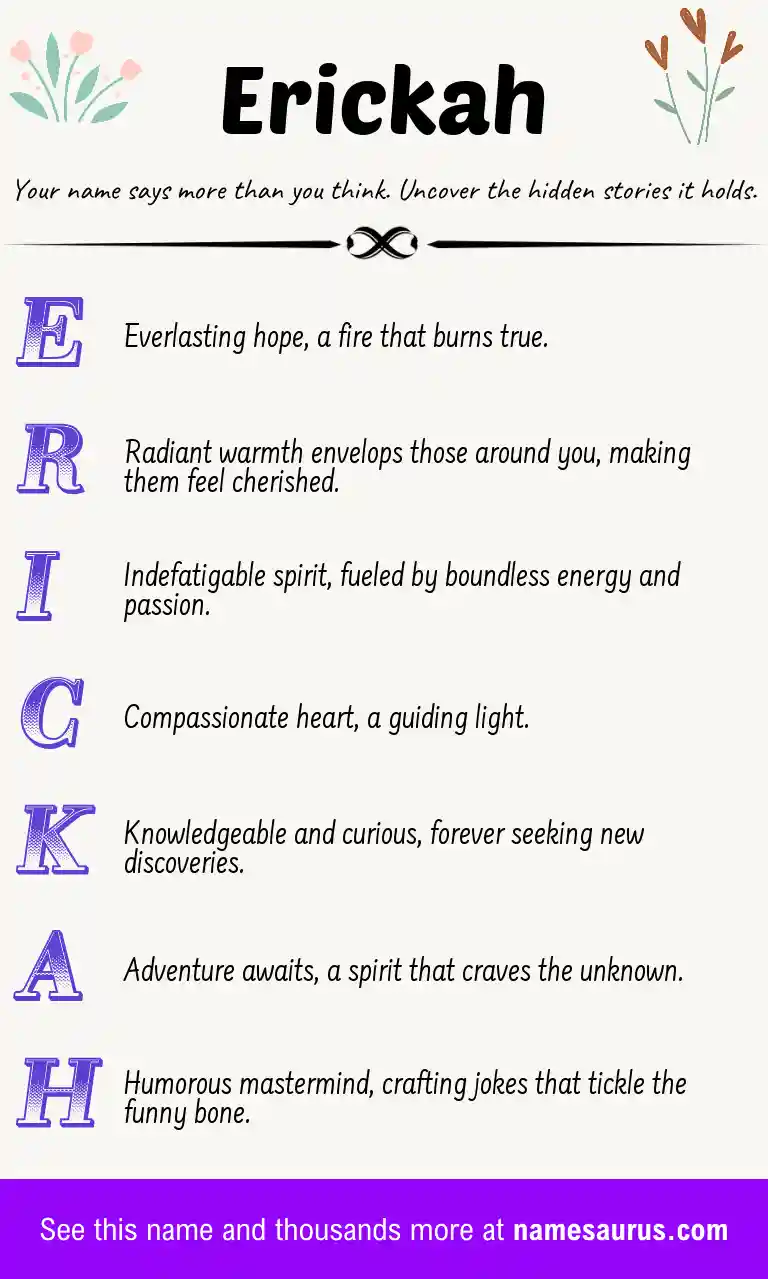 Acrostic poem about Erickah.