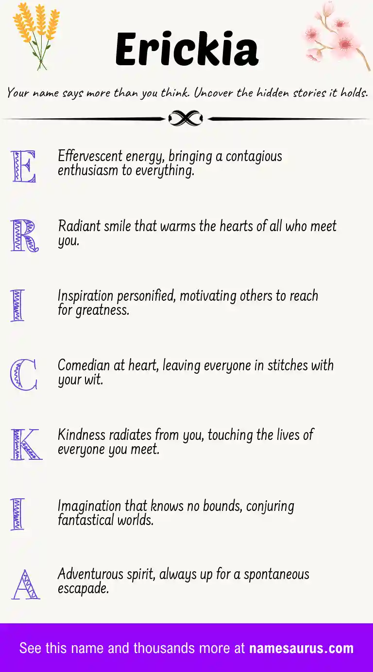 Acrostic poem about Erickia.