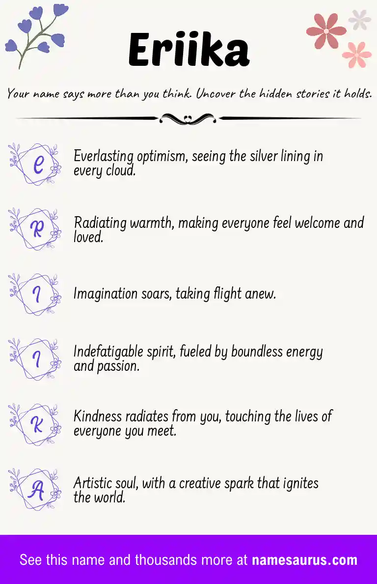 Acrostic poem about Eriika.