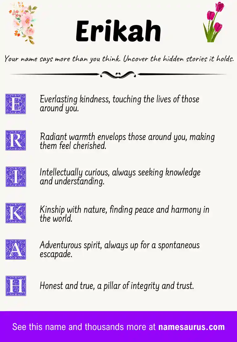 Acrostic poem about Erikah.