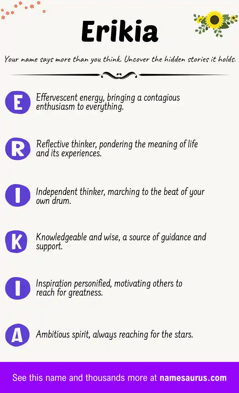 Acrostic poem about Erikia.
