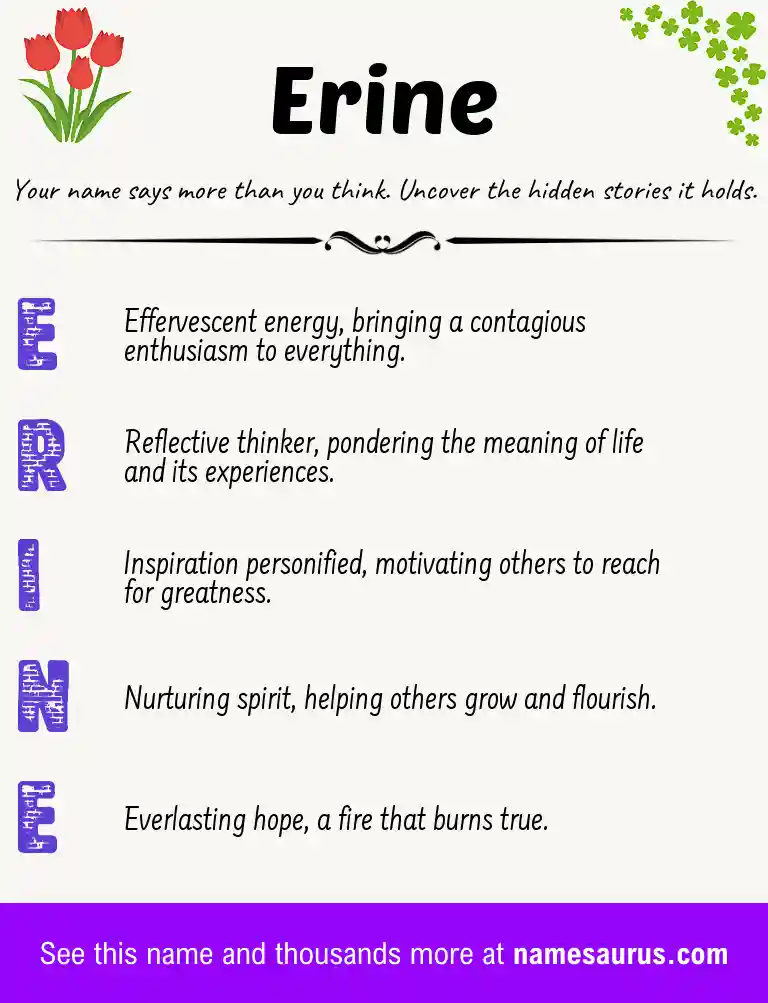 Acrostic poem about Erine.