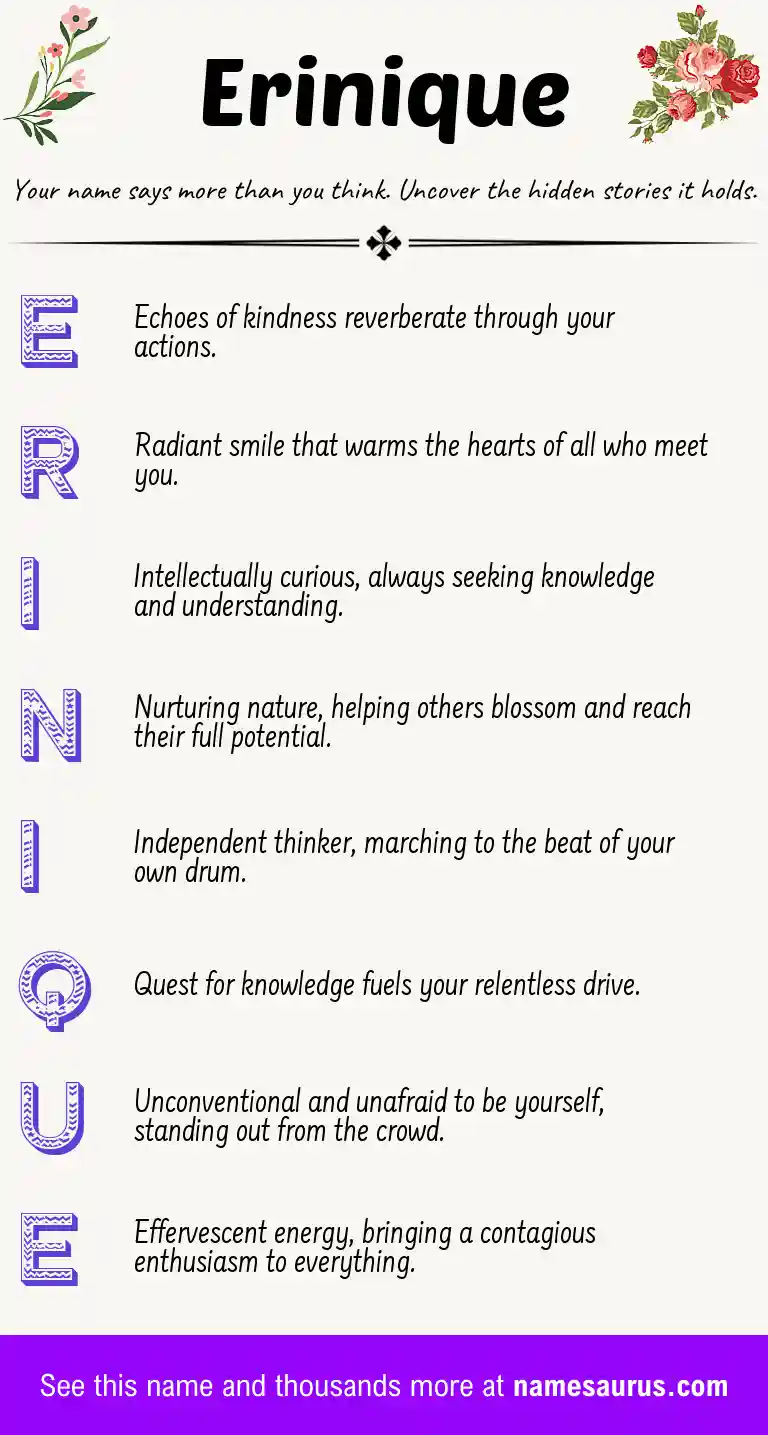 Acrostic poem about Erinique.