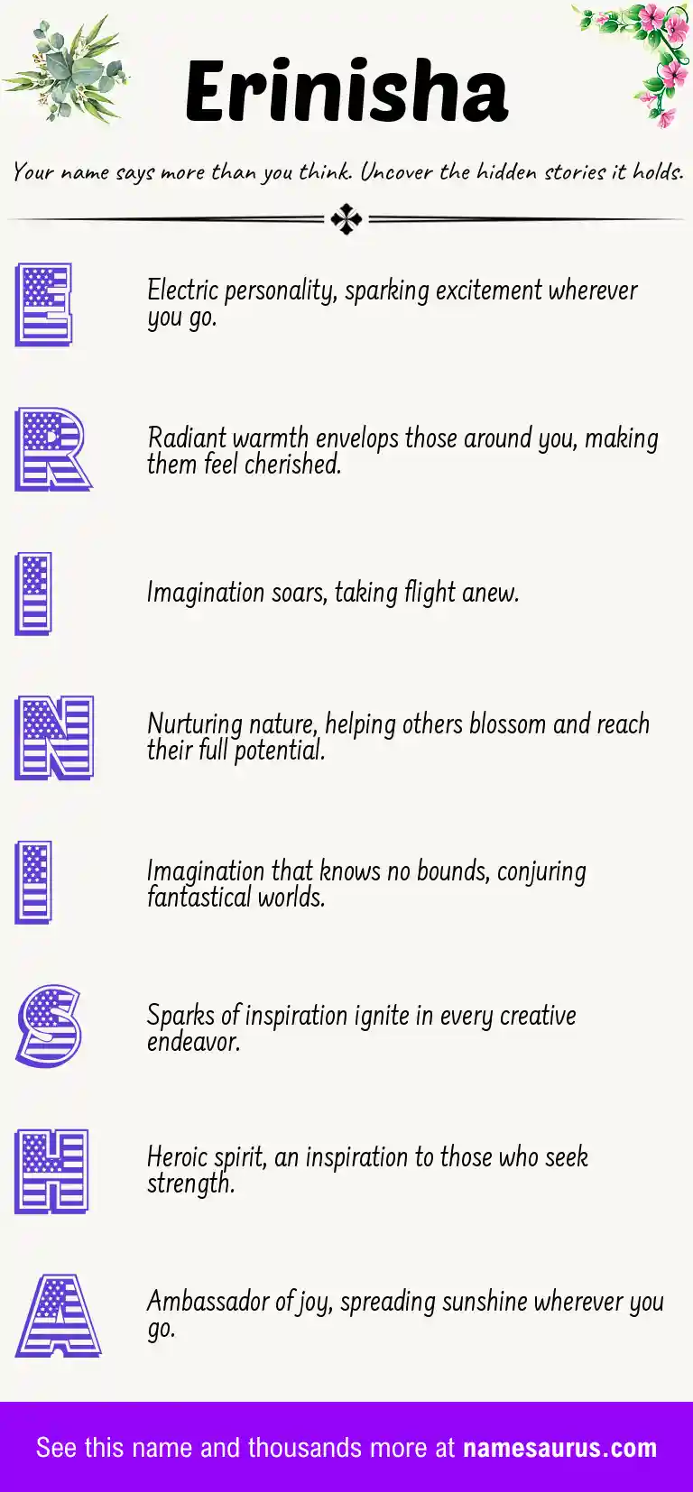 Acrostic poem about Erinisha.