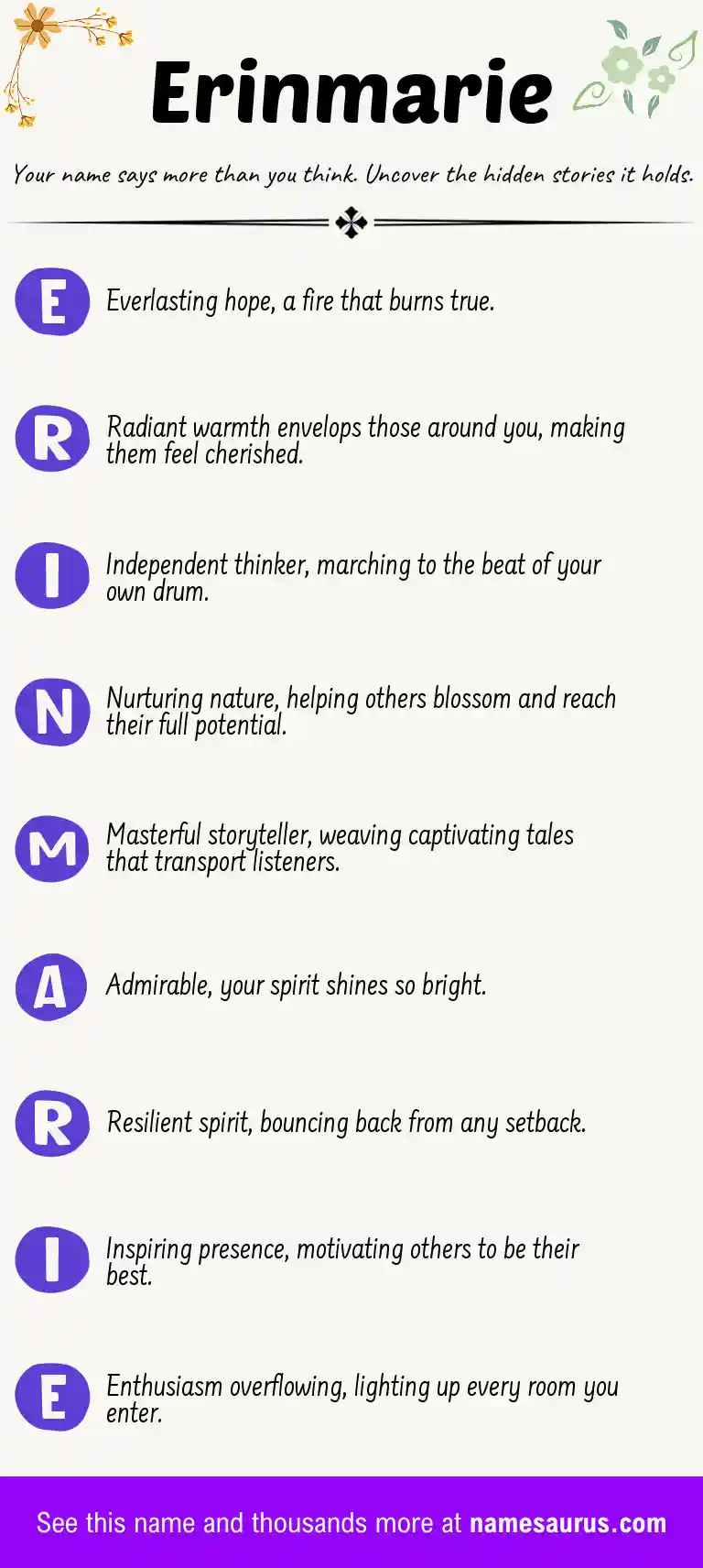 Acrostic poem about Erinmarie.