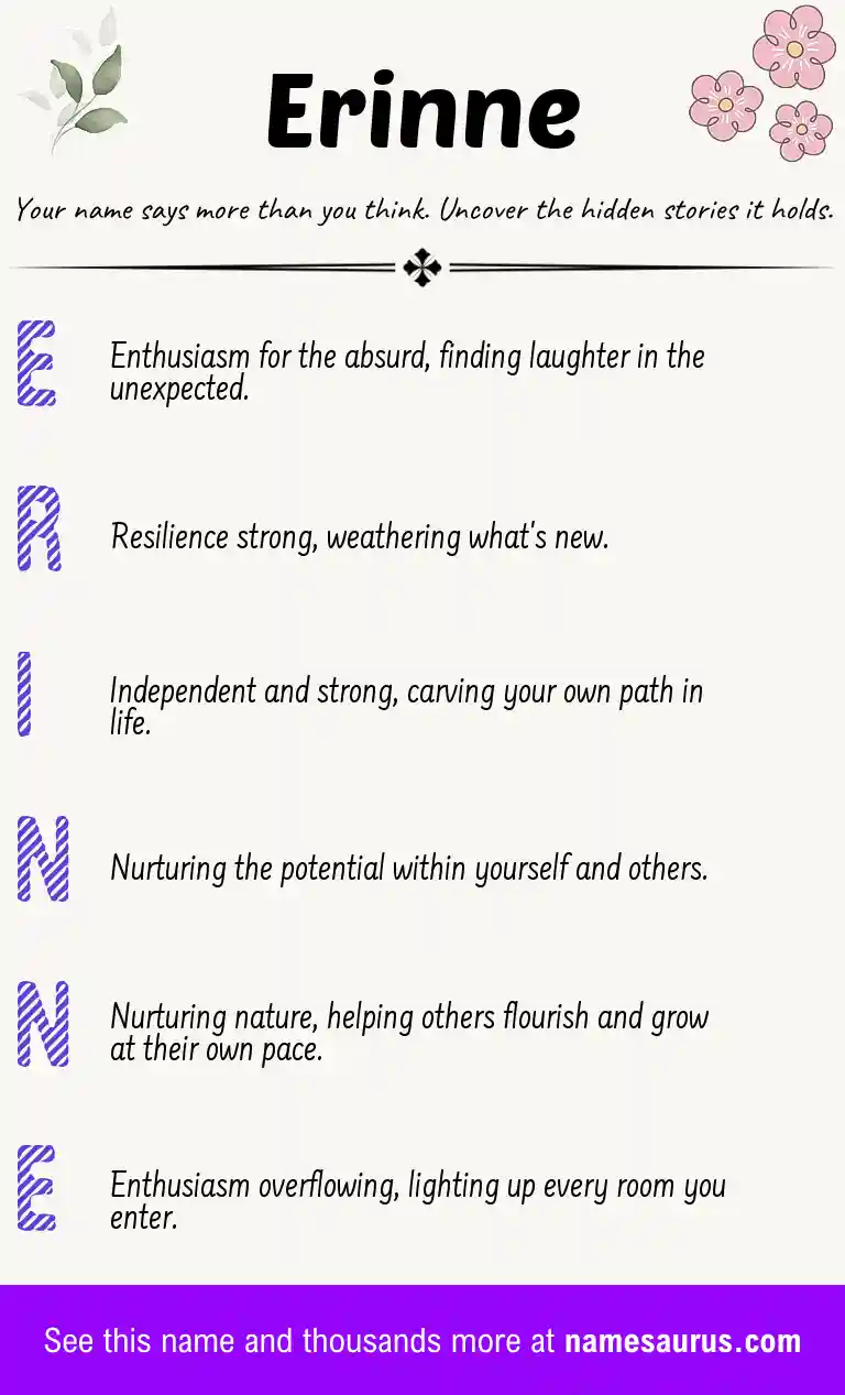 Acrostic poem about Erinne.