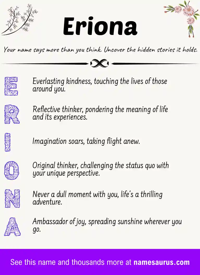Acrostic poem about Eriona.