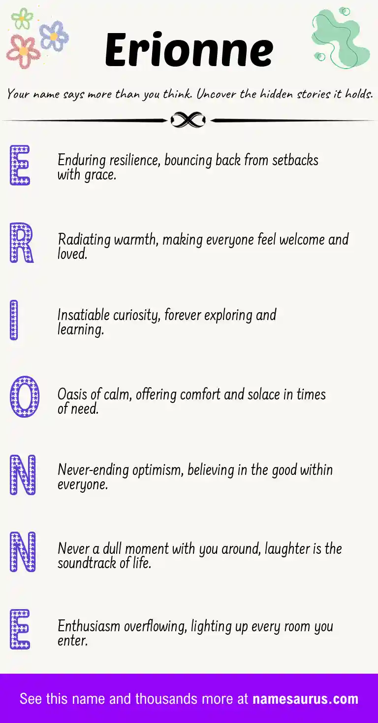Acrostic poem about Erionne.