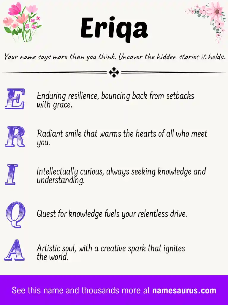 Acrostic poem about Eriqa.