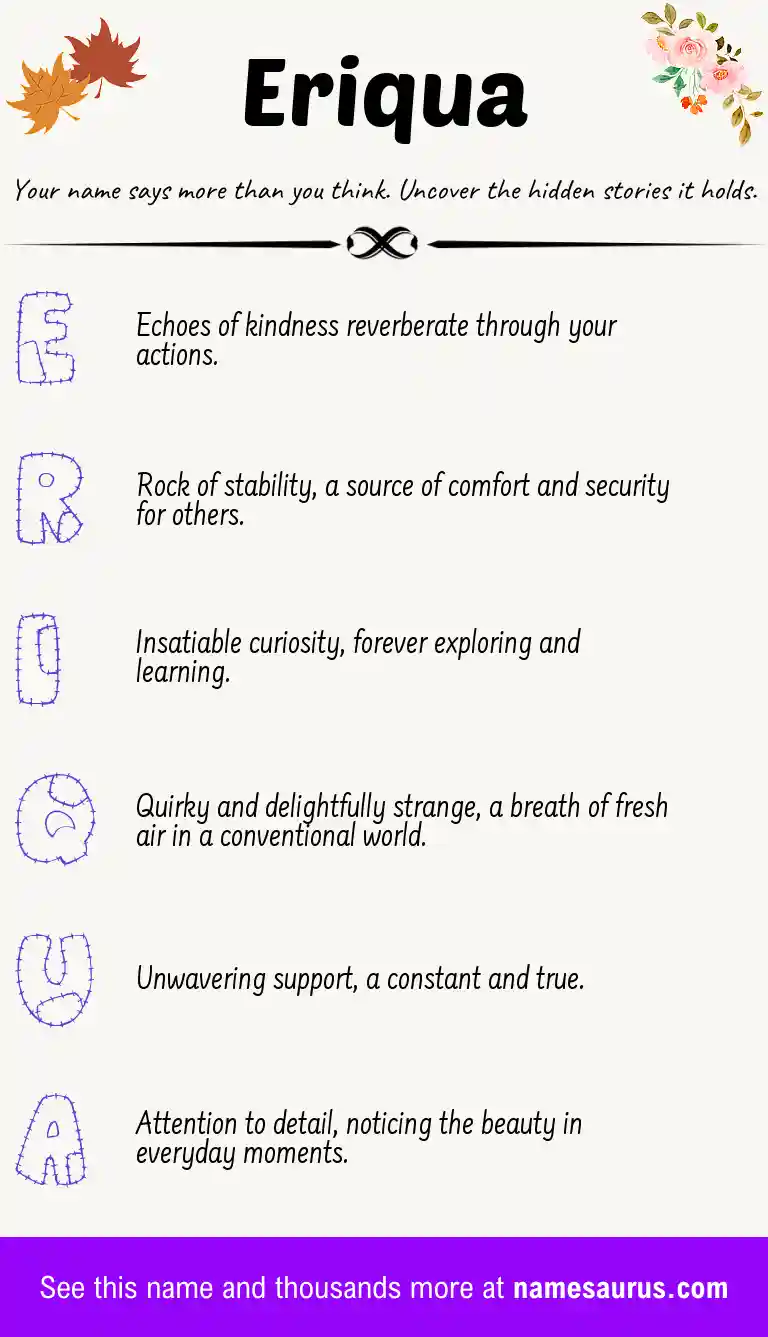 Acrostic poem about Eriqua.