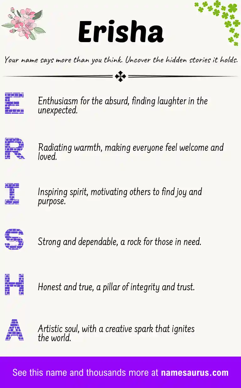 Acrostic poem about Erisha.