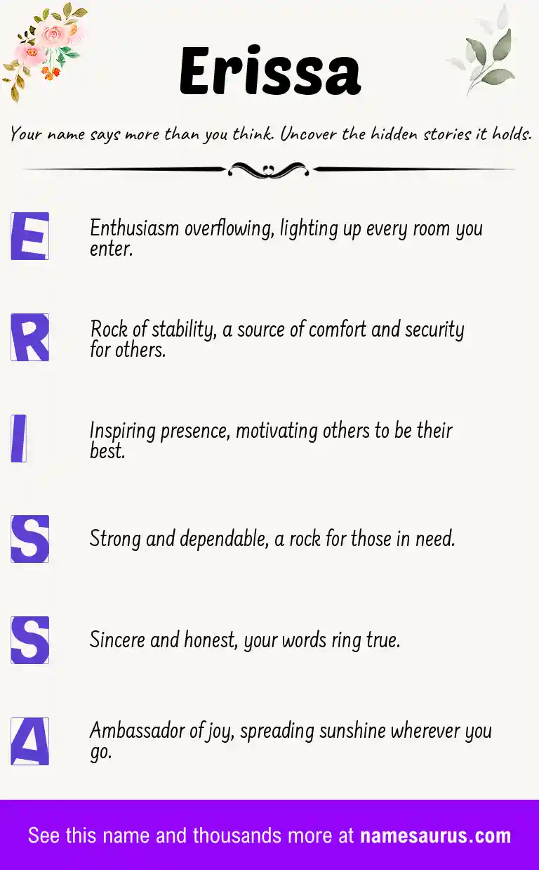 Acrostic poem about Erissa.
