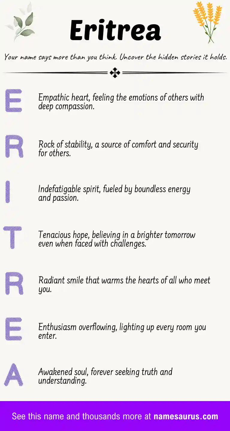 Acrostic poem about Eritrea.