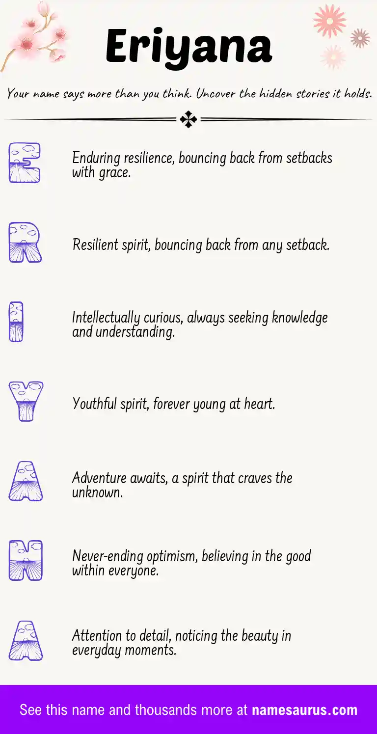 Acrostic poem about Eriyana.