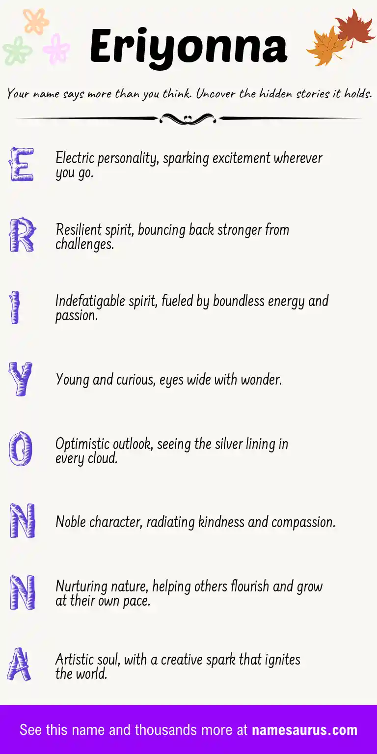 Acrostic poem about Eriyonna.