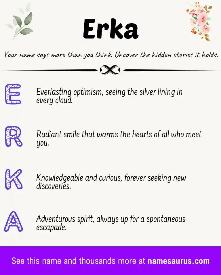 Acrostic poem about Erka.